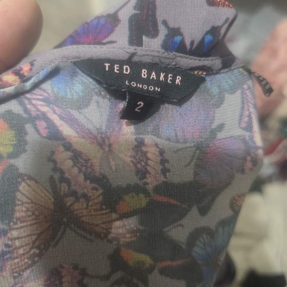 Ted Baker Multicolor Butterfly Ruffle Blouse - Picture 4 of 4